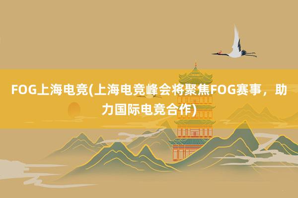 FOG上海电竞(上海电竞峰会将聚焦FOG赛事，助力国际电竞合作)