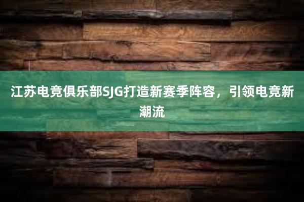 江苏电竞俱乐部SJG打造新赛季阵容，引领电竞新潮流